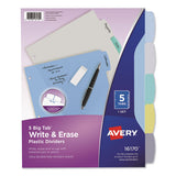 Avery® Write And Erase Big Tab Durable Plastic Dividers, 3-hold Punched, 5-tab, 11 X 8.5, Assorted, 1 Set freeshipping - TVN Wholesale 