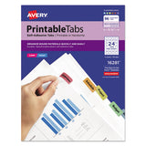 Avery® Printable Plastic Tabs With Repositionable Adhesive, 1-5-cut Tabs, Assorted Colors, 1.25" Wide, 96-pack freeshipping - TVN Wholesale 