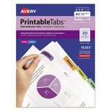 Avery® Printable Plastic Tabs With Repositionable Adhesive, 1-5-cut Tabs, Assorted Colors, 1.75" Wide, 80-pack freeshipping - TVN Wholesale 