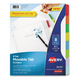 Avery® Movable Tab Dividers With Color Tabs, 5-tab, 11 X 8.5, White, 1 Set freeshipping - TVN Wholesale 