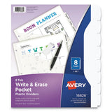 Avery® Write And Erase Durable Plastic Dividers With Pocket, 8-tab, 11.13 X 9.25, White, 1 Set freeshipping - TVN Wholesale 