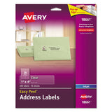 Avery® Matte Clear Easy Peel Mailing Labels W- Sure Feed Technology, Inkjet Printers, 1 X 4, Clear, 20-sheet, 10 Sheets-pack freeshipping - TVN Wholesale 