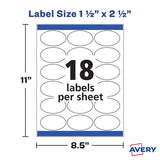 Avery® Oval Labels With Sure Feed And Easy Peel, 1 1-2 X 2 1-2, Glossy White, 180-pack freeshipping - TVN Wholesale 