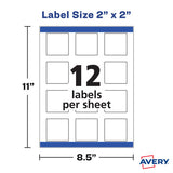 Avery® Square Labels With Sure Feed And Trueblock, 2 X 2, White, 300-pack freeshipping - TVN Wholesale 