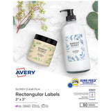 Avery® Print-to-the-edge Labels With Sure Feed And Easy Peel, 2 X 3, Glossy Clear, 80-pack freeshipping - TVN Wholesale 
