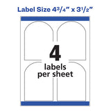 Avery® Textured Arched Print-to-the-edge Labels, Laser Printers, 4.75 X 3.5, White, 4-sheet, 10 Sheets-pack freeshipping - TVN Wholesale 