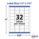 Avery® Removable Durable White Rectangle Labels W- Sure Feed, 1 1-4 X 1 3-4, 256-pk freeshipping - TVN Wholesale 