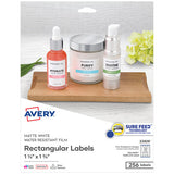 Avery® Removable Durable White Rectangle Labels W- Sure Feed, 1 1-4 X 1 3-4, 256-pk freeshipping - TVN Wholesale 