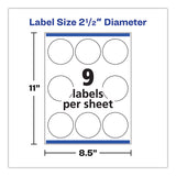 Avery® Durable White Id Labels W- Sure Feed, 2 1-2" Dia, White, 72-pk freeshipping - TVN Wholesale 