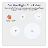 Avery® Durable White Id Labels W- Sure Feed, 2 1-2" Dia, White, 72-pk freeshipping - TVN Wholesale 