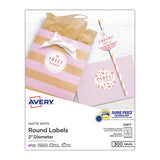 Avery® Round Print-to-the Edge Labels With Surefeed And Easypeel, 2" Dia., Matte White, 300-pack freeshipping - TVN Wholesale 