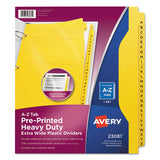 Avery® Heavy-duty Preprinted Plastic Tab Dividers, 26-tab, A To Z, 11 X 9, Yellow, 1 Set freeshipping - TVN Wholesale 