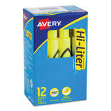 Avery® Hi-liter Desk-style Highlighters, Fluorescent Yellow Ink, Chisel Tip, Yellow-black Barrel, Dozen freeshipping - TVN Wholesale 
