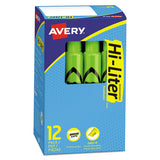 Avery® Hi-liter Desk-style Highlighters, Fluorescent Green Ink, Chisel Tip, Green-black Barrel, Dozen freeshipping - TVN Wholesale 