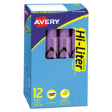 Avery® Hi-liter Desk-style Highlighters, Fluorescent Purple Ink, Chisel Tip, Purple-black Barrel, Dozen freeshipping - TVN Wholesale 