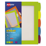 Avery® Big Tab Ultralast Plastic Dividers, 5-tab, 11 X 8.5, Assorted, 1 Set freeshipping - TVN Wholesale 