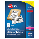 Avery® Shipping Labels With Paper Receipt Bulk Pack, Inkjet-laser Printers, 5.06 X 7.63, White, 100-box freeshipping - TVN Wholesale 