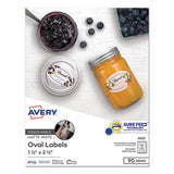 Avery® White Dissolvable Labels W- Sure Feed, 1 1-2 X 2 1-2, Oval, White, 90-pk freeshipping - TVN Wholesale 