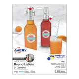 Avery® White Dissolvable Labels W- Sure Feed, 2" Dia, White, 60-pk, freeshipping - TVN Wholesale 