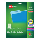 Avery® Clear Permanent File Folder Labels With Sure Feed Technology, 0.66 X 3.44, Clear, 30-sheet, 15 Sheets-pack freeshipping - TVN Wholesale 