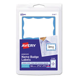 Avery® Printable Adhesive Name Badges, 3.38 X 2.33, Blue Border, 100-pack freeshipping - TVN Wholesale 