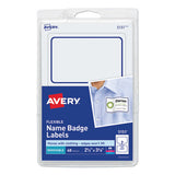 Avery® Flexible Adhesive Name Badge Labels, 3.38 X 2.33, White-blue Border, 40-pack freeshipping - TVN Wholesale 