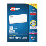 Avery® Easy Peel White Address Labels W- Sure Feed Technology, Laser Printers, 0.66 X 1.75, White, 60-sheet, 100 Sheets-pack freeshipping - TVN Wholesale 