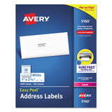 Avery® Easy Peel White Address Labels W- Sure Feed Technology, Laser Printers, 0.5 X 1.75, White, 80-sheet, 100 Sheets-box freeshipping - TVN Wholesale 