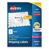 Avery® Shipping Labels W- Trueblock Technology, Laser Printers, 3.5 X 5, White, 4-sheet, 100 Sheets-box freeshipping - TVN Wholesale 