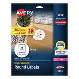 Avery® Permanent Laser Print-to-the-edge Id Labels W-surefeed, 2 1-2"dia, White, 300-pk freeshipping - TVN Wholesale 