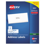 Avery® Copier Mailing Labels, Copiers, 1 X 2.81, White, 33-sheet, 250 Sheets-box freeshipping - TVN Wholesale 