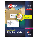 Avery® Repositionable Shipping Labels W-sure Feed, Inkjet-laser, 2 X 4, White, 1000-box freeshipping - TVN Wholesale 