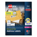 Avery® Waterproof Shipping Labels With Trueblock And Sure Feed, Laser Printers, 2 X 4, White, 10-sheet, 50 Sheets-pack freeshipping - TVN Wholesale 