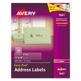 Avery® Matte Clear Easy Peel Mailing Labels W- Sure Feed Technology, Laser Printers, 1 X 4, Clear, 20-sheet, 50 Sheets-box freeshipping - TVN Wholesale 