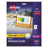 Clean Edge Business Cards, Laser, 2 X 3.5, White, 200 Cards, 10 Cards-sheet, 20 Sheets-pack