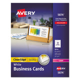 Avery® Clean Edge Business Cards, Laser, 2 X 3.5, White, 1,000 Cards, 10 Cards-sheet, 100 Sheets-box freeshipping - TVN Wholesale 