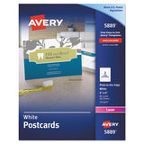 Printable Postcards, Laser, 80 Lb, 4 X 6, Uncoated White, 80 Cards, 2 Cards-sheet, 40 Sheets-box