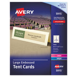 Large Embossed Tent Card, Ivory, 3.5 X 11, 1 Card-sheet, 50 Sheets-pack