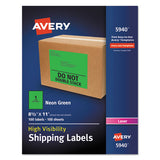 Avery® High-visibility Permanent Laser Id Labels, 8 1-2 X 11, Neon Green, 100-box freeshipping - TVN Wholesale 