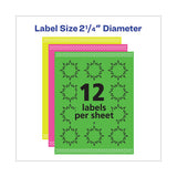 Avery® High-visibility Id Labels, Laser Printers, 2.25" Dia., Assorted, 12-sheet, 15 Sheets-pack freeshipping - TVN Wholesale 