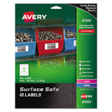 Avery® Surface Safe Id Labels, Inkjet-laser Printers, 1.63 X 3.63, White, 12-sheet, 25 Sheets-pack freeshipping - TVN Wholesale 