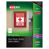 Avery® Surface Safe Removable Label Safety Signs, Inkjet-laser Printers, 5 X 7, White, 2-sheet, 15 Sheets-pack freeshipping - TVN Wholesale 