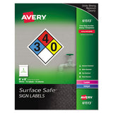 Avery® Surface Safe Removable Label Safety Signs, Inkjet-laser Printers, 8 X 8, White, 15-pack freeshipping - TVN Wholesale 