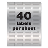 Avery® Permatrack Metallic Asset Tag Labels, Laser Printers, 0.75 X 1.5, Metallic Silver, 40-sheet, 8 Sheets-pack freeshipping - TVN Wholesale 