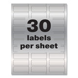 Avery® Permatrack Metallic Asset Tag Labels, Laser Printers, 0.75 X 2, Metallic Silver, 30-sheet, 8 Sheets-pack freeshipping - TVN Wholesale 