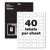 Avery® Permatrack Durable White Asset Tag Labels, Laser Printers, 0.75 X 1.5, White, 40-sheet, 8 Sheets-pack freeshipping - TVN Wholesale 