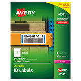 Avery® Durable Permanent Id Labels With Trueblock Technology, Laser Printers, 3.25 X 8.38, White, 3-sheet, 50 Sheets-pack freeshipping - TVN Wholesale 