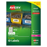 Avery® Durable Permanent Id Labels With Trueblock Technology, Laser Printers, 0.66 X 1.75, White, 60-sheet, 50 Sheets-pack freeshipping - TVN Wholesale 