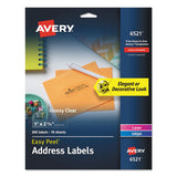 Avery® Glossy Clear Easy Peel Mailing Labels W- Sure Feed Technology, Inkjet-laser Printers, 1 X 2.63, 30-sheet, 10 Sheets-pack freeshipping - TVN Wholesale 