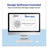 Avery® The Mighty Badge Name Badge Holder Kit, Horizontal, 3 X 1, Laser, Silver, 4 Holders-32 Inserts freeshipping - TVN Wholesale 